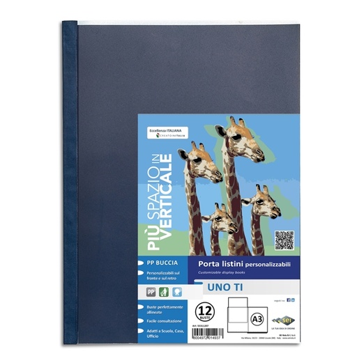 [D40228] Portalistini personalizzabile UnoTI 30x42cm 12 buste A3Libro Sei Rota