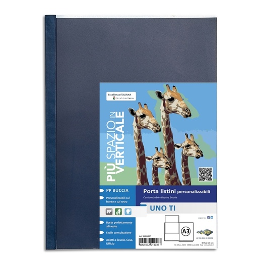 [D40229] Portalistini personalizzabile UnoTI 30x42cm 24 buste A3Libro Sei Rota