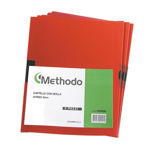 [D40281] CARTELLINA PVC C/MOLLA DORSO 5 ROSSO SPRING FILE 22X31