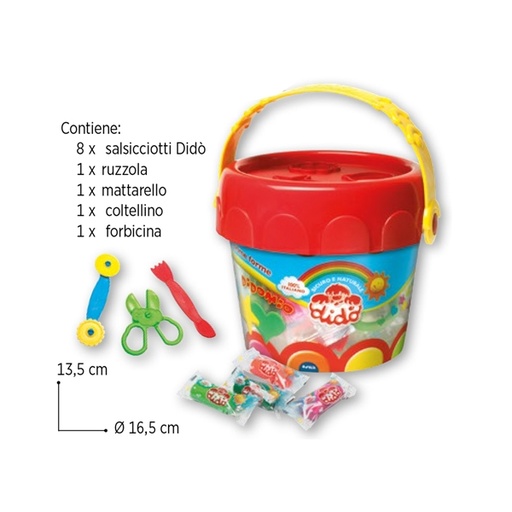 [D40505] SECCHIELLO DIDO' MEDIO 6 SALSICCIOTTI + ATTREZZI