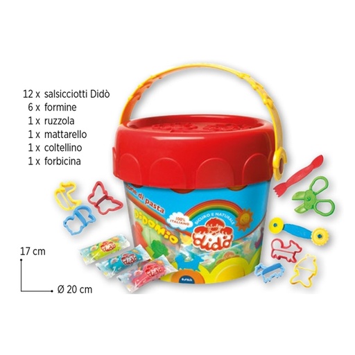 [D40506] SECCHIELLO DIDO' MIO STORIE DI PASTA 10 SALSICCIOTTI+ATREZZI