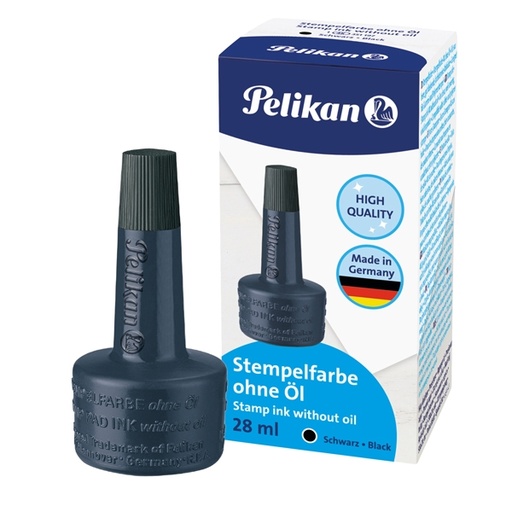 [D40595] INCHIOSTRO NERO 4K S/OLIO 28ML X CUSCINETTI PELIKAN