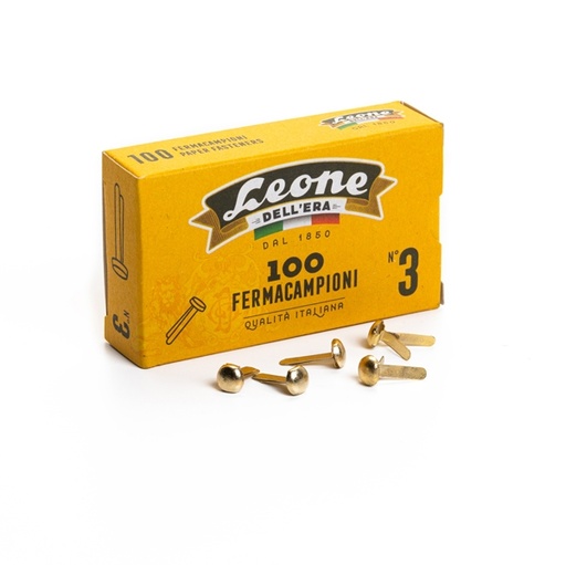 [D44679] SCATOLA 100 FERMACAMPIONI N.3 17MM OTTONATI