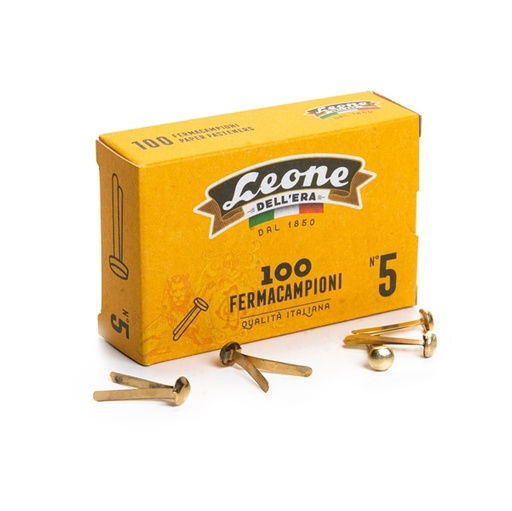 [D44680] SCATOLA 100 FERMACAMPIONI N.5 25MM OTTONATI