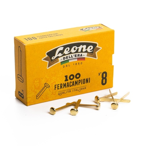 [D44682] SCATOLA 100 FERMACAMPIONI N.8 38MM OTTONATI