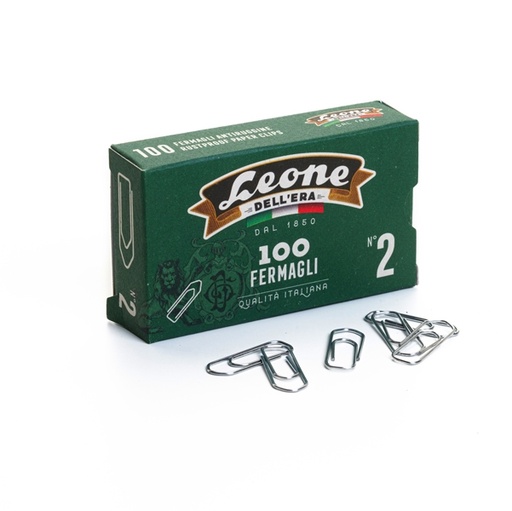 [D44685] SCATOLA 100 FERMAGLI N.2 MM26 ZINCATI ANTIRUGGINE LEONE