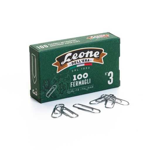 [D44686] SCATOLA 100 FERMAGLI N.3 MM28 ZINCATI ANTIRUGGINE LEONE