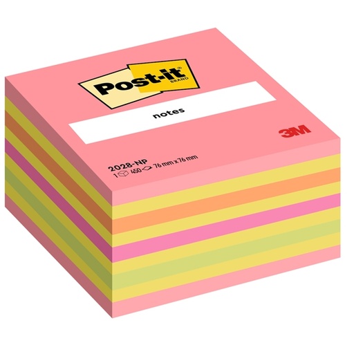 [D44717] BLOCCO CUBO 450foglietti Post-it(R) 76x76mm 2028-NP NEON ROSA