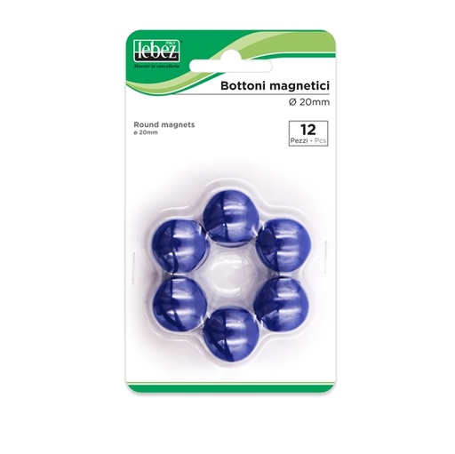 [D44935] BLISTER 12 MAGNETI MR-20 BLU DIAM.20MM