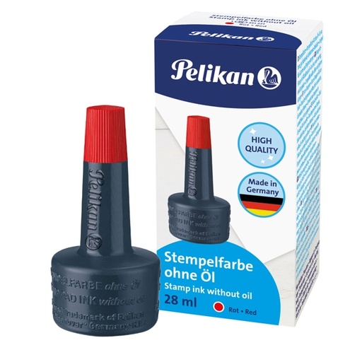 [D45294] INCHIOSTRO ROSSO 4K S/OLIO 28ML X CUSCINETTI PELIKAN