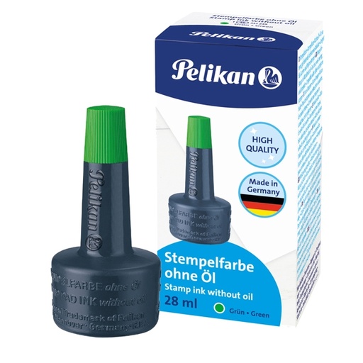 [D45295] INCHIOSTRO VERDE 4K S/OLIO 28ML X CUSCINETTI PELIKAN