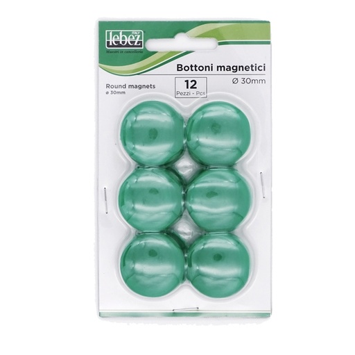 [D45530] BLISTER 12 MAGNETI MR-30 VERDE DIAM.30MM