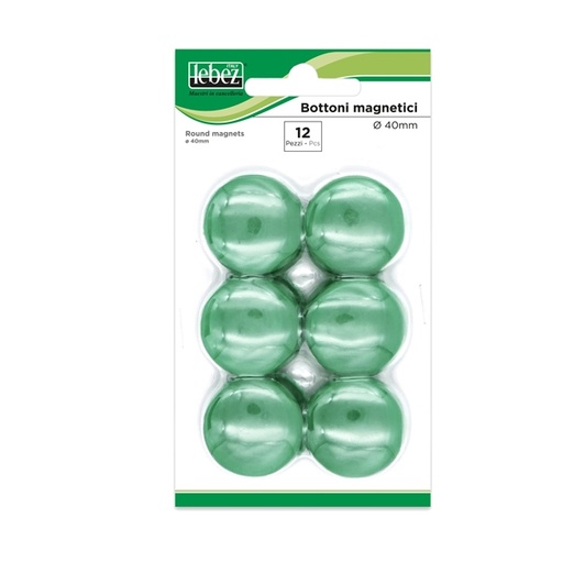 [D45533] BLISTER 12 MAGNETI MR-40 VERDE DIAM.40MM