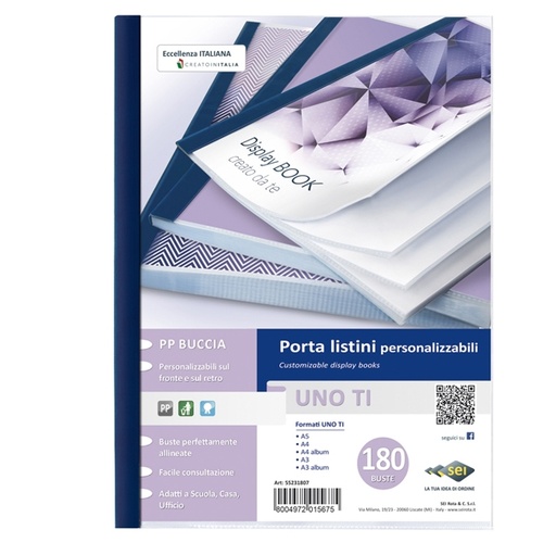 [D45729] Portalistini personalizzabile UnoTI 22x30cm 180 buste Sei Rota