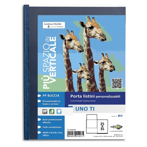 [D45732] Portalistini personalizzabile UnoTI 25x35cm 24 buste Sei Rota