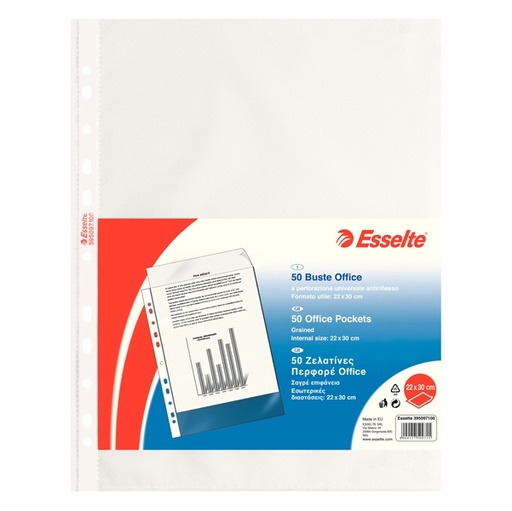 [D45789] 50 BUSTE FORATE 22X30 9/100 B.A. OFFICE ESSELTE
