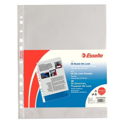 [D45790] 50 BUSTE FORATE 22X30 13/100 B.A. DE LUXE ESSELTE