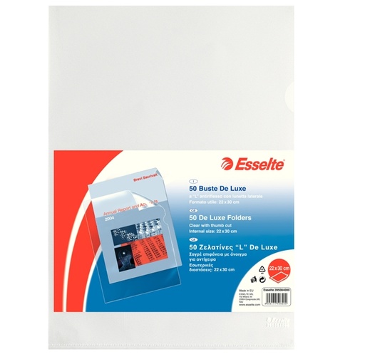 [D45794] 50 CARTELLINE A L 22X30 DE LUXE PPL 13/100 B.A ESSELTE