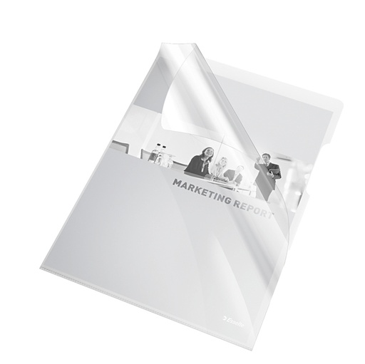 [D45796] 25 CARTELLINE A L 21X29,7 PVC LISCIA CRISTALLO NEUTRO ESSELTE