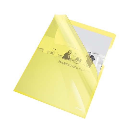 [D45797] 25 CARTELLINE A L 21X29,7 PVC LISCIA CRISTALLO GIALLO ESSELTE