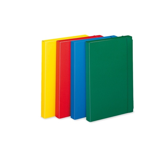 [D45804] CARTELLINA PROGETTO 3 U140 VERDE C/ELASTICO 24X35 DORSO 3