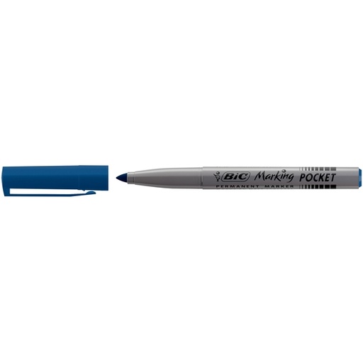 [D46037] SCATOLA 12 MARCATORI POCKET 1445 BLU P.TONDA PERMANENTE BIC