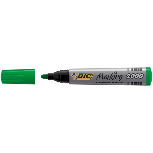 [D46042] SCATOLA 12 MARCATORI 2000 VERDE P.TONDA PERMANENTE BIC