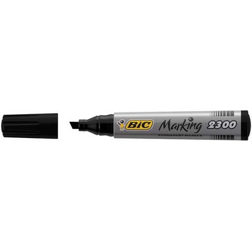 [D46043] SCATOLA 12 MARCATORI 2300 NERO P.SCALPELLO PERMANENTE BIC