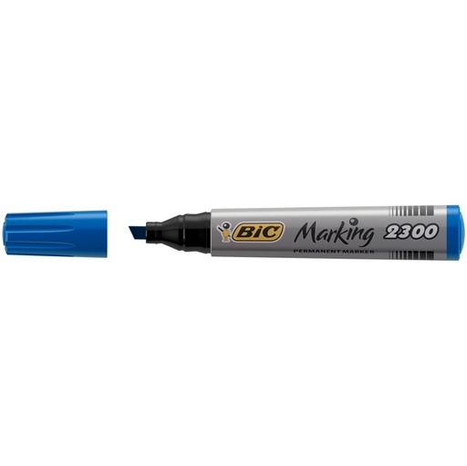 [D46044] SCATOLA 12 MARCATORI 2300 BLU P.SCALPELLO PERMANENTE BIC