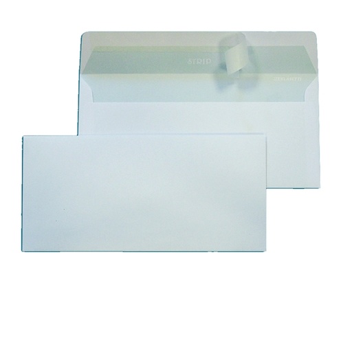 [D46152] 500 BUSTE BIANCHE 110X230MM 90GR S/FINESTRA C/STRIP BLASETTI