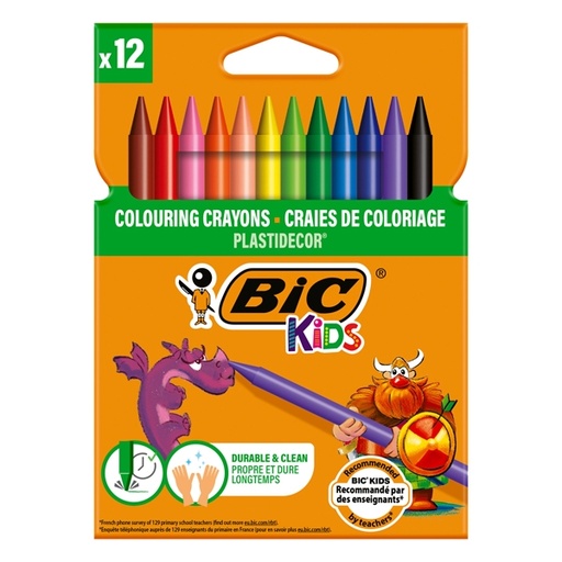 [D46454] ASTUCCIO 12 PASTELLI KIDS PLASTIDECOR BIC
