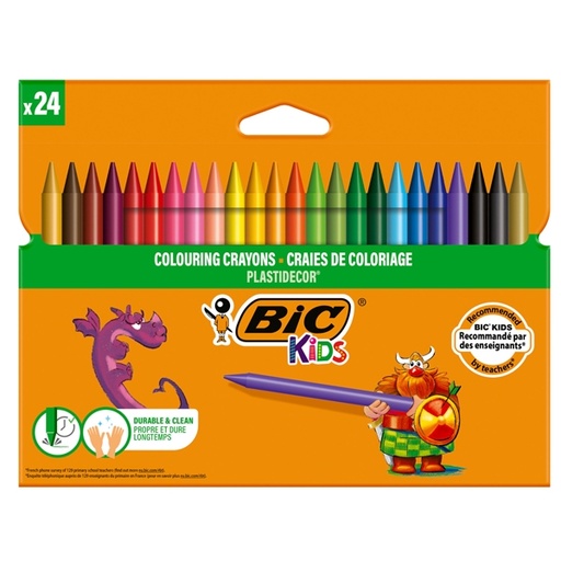 [D46455] ASTUCCIO 24 PASTELLI KIDS PLASTIDECOR BIC