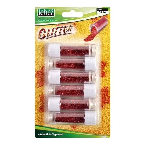 [D46579] BUSTA 6 TUBI PORPORINA ROSSO 2GR LEBEZ