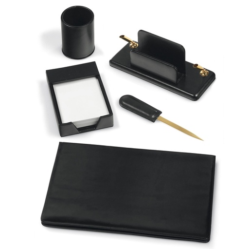 [D46698] SERVIZIO SCRITTOIO ART.119 NERO IN SIMILPELLE (5 COMPONENTI) City Time