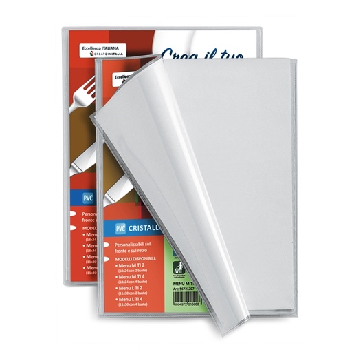 [D46852] PORTA MENU M TI2 - 2BUSTE 18X24CM