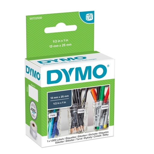[D46891] ROTOLO 1000 ETICHETTE MULTIUSO RIMOV. 25X13MM X DYMO LW 113530