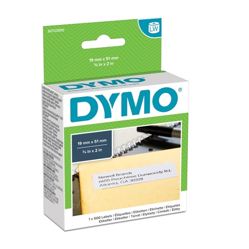 [D46893] ROTOLO 500 ETICHETTE MULTIUSO RIMOV. 19X51MM X DYMO LW 113550