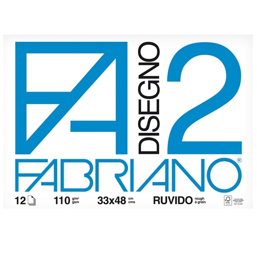 [D47079] BLOCCO FABRIANO2 (33X48CM) 12FG 110GR RUVIDO COLLATO