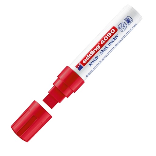[D47576] Marcatore EDDING 4090 punta scalpello gesso liquido rosso