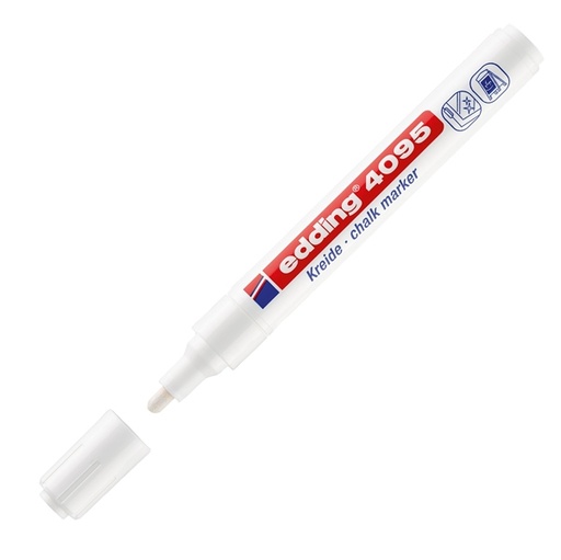 [D47578] Marcatore EDDING 4095 punta conica gesso liquido bianco