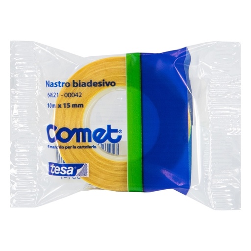 [D47685] NASTRO BIADESIVO 10MTX15MM TRASPARENTE 64-621 COMET