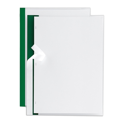 [D47742] 10 cartelline Poli 200 210x297mm PP trasparente dorso verde Sei Rota