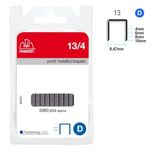 [D47769] PUNTI 13/4 IN BLISTER DA 3360 P. RO-MA