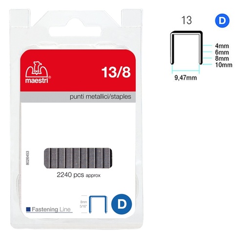[D47771] PUNTI 13/8 IN BLISTER DA 2240 P. RO-MA