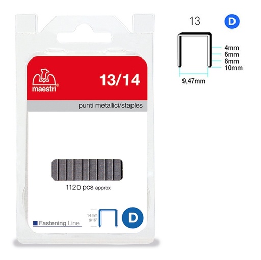 [D47773] PUNTI 13/14 IN BLISTER DA 1120 P. RO-MA