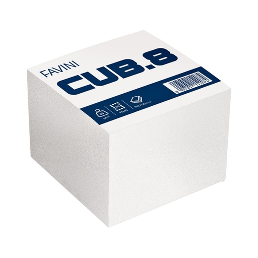 [D47905] CUBOTTO BIANCO 700FG 95X95MM 80GR FAVINI