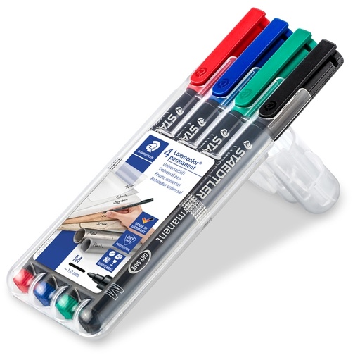 [D47924] BUSTA 4 PENNARELLI LUMOCOLOR PERMANENT 317 M 1.0MM