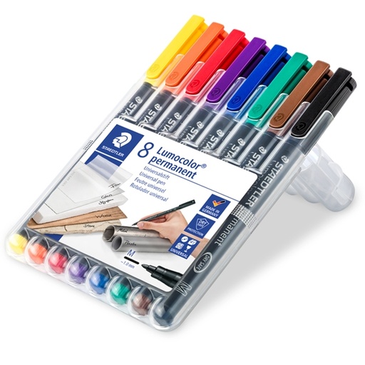 [D47925] BUSTA 8 PENNARELLI LUMOCOLOR PERMANENT 317 M 1.0MM