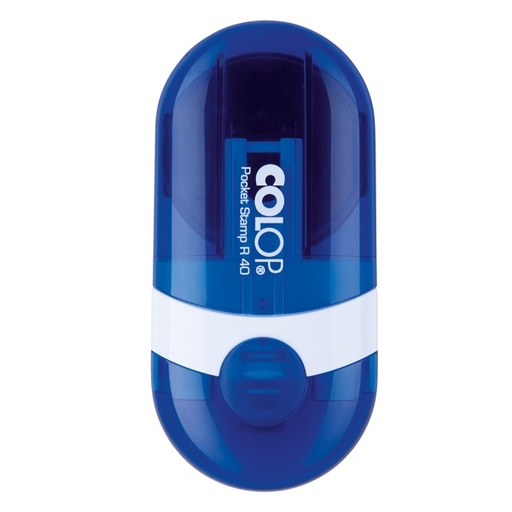 [D48006] Timbro Pocket Stamp R40 diametro 40mm 5righe autoinchiostrante blu COLOP