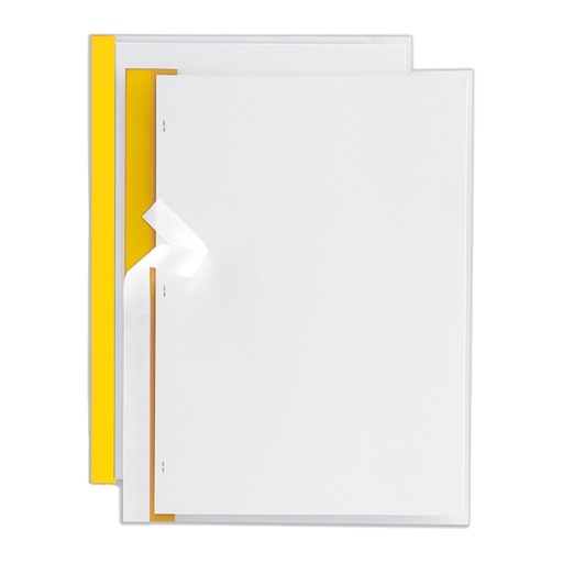 [D48069] 10 cartelline Poli 200 210x297mm PP trasparente dorso giallo Sei Rota